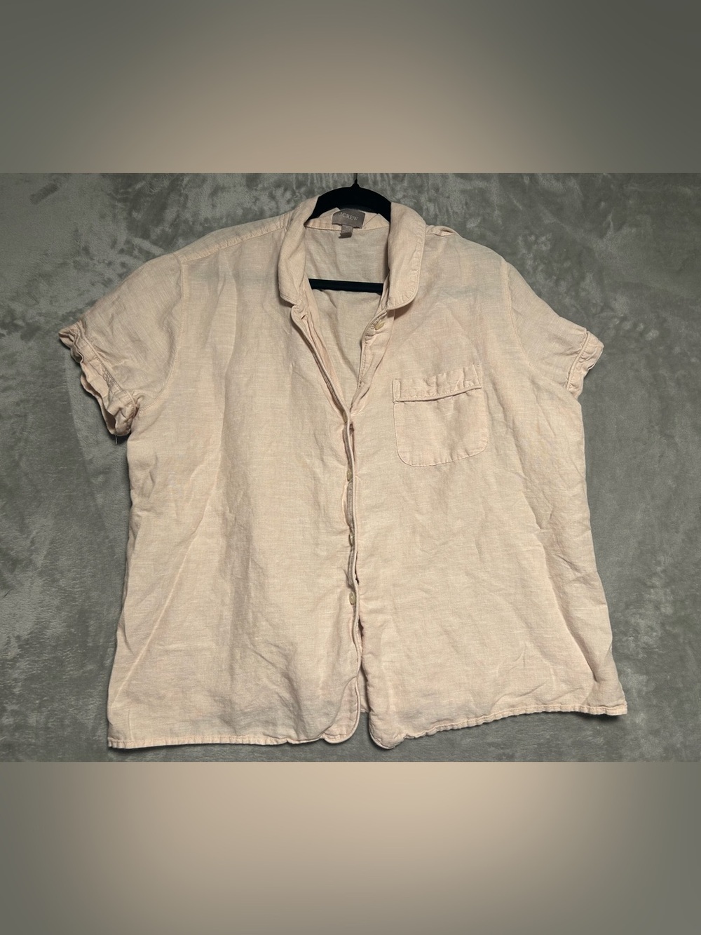 J Crew Linen Blend Pajama Shirt Top Women’s XL Pink